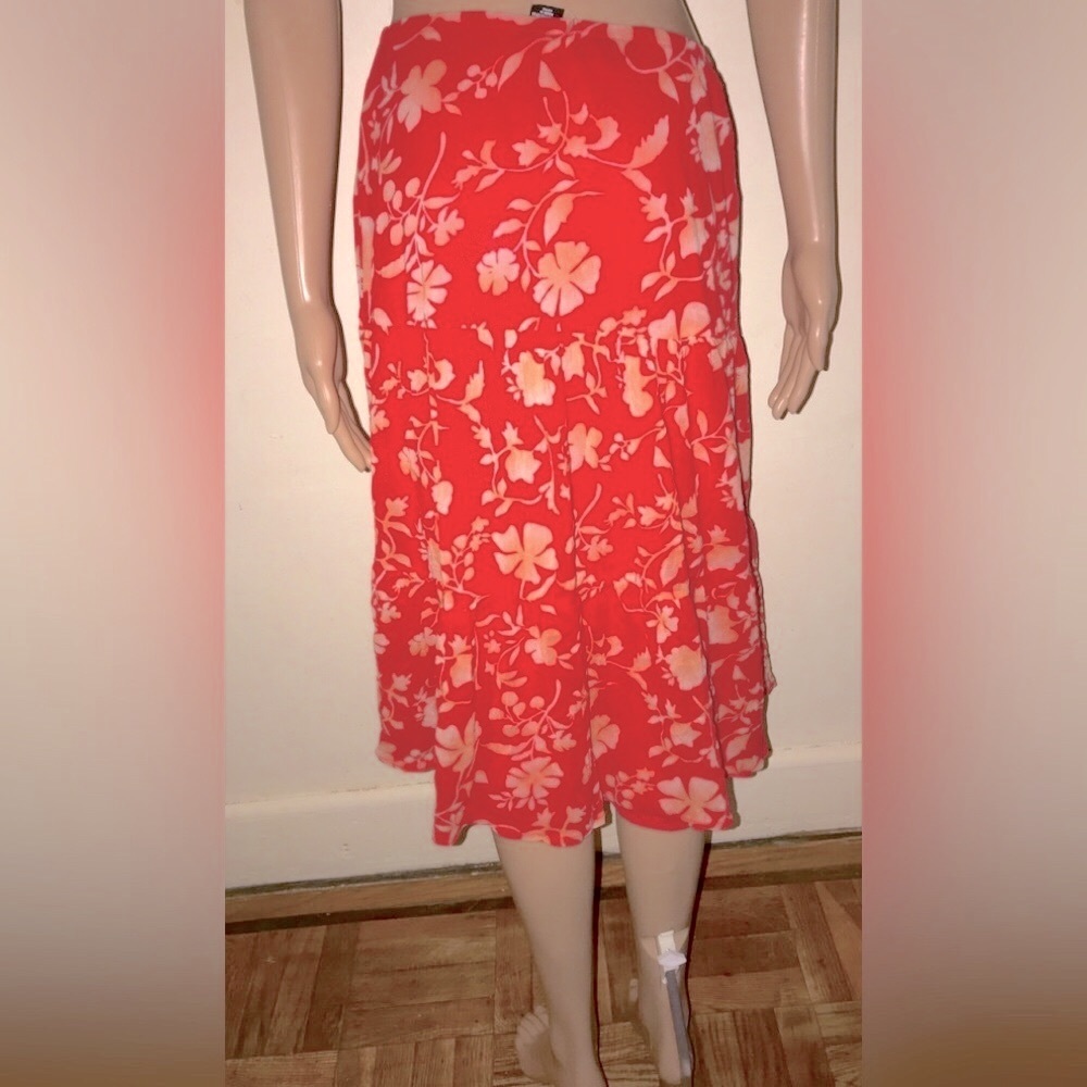 Summer orange and white skirt - Picture 2 of 4